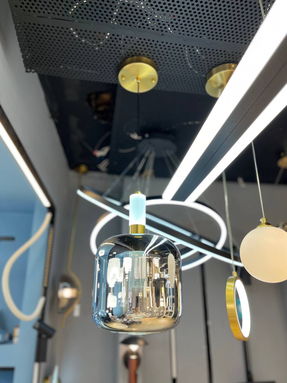 تصویر از لوستر تک آویز سه حالته