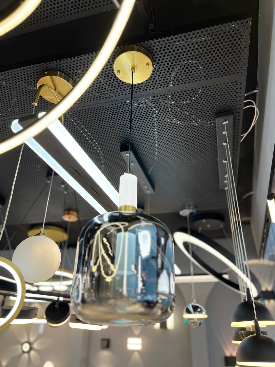 تصویر از لوستر تک آویز سه حالته