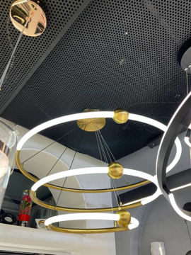 تصویر از لوستر سه طبقه گوی طلایی وارداتی